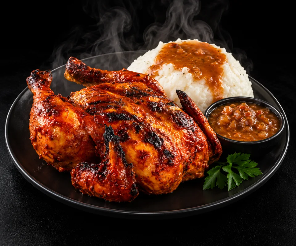 Full chicken, pap & sauce