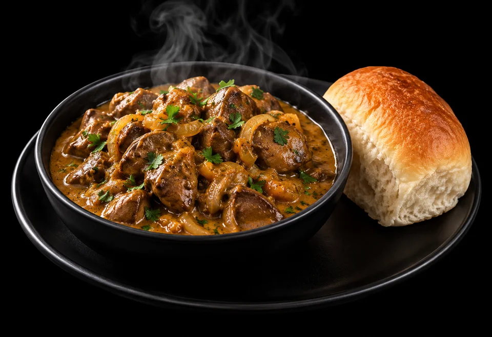 Chicken livers & a roll
